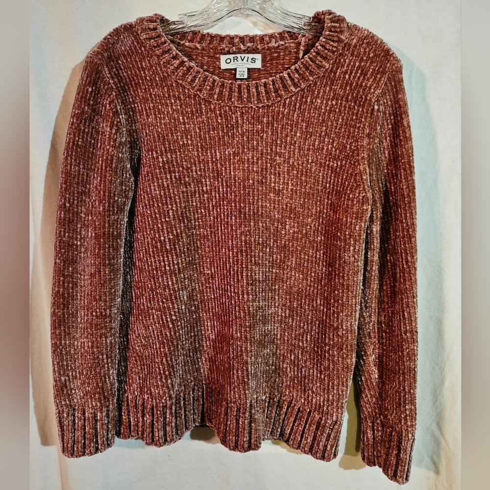 Orvis Classic Collection Womens Chenille Pullover Knit Sweater Size Small
